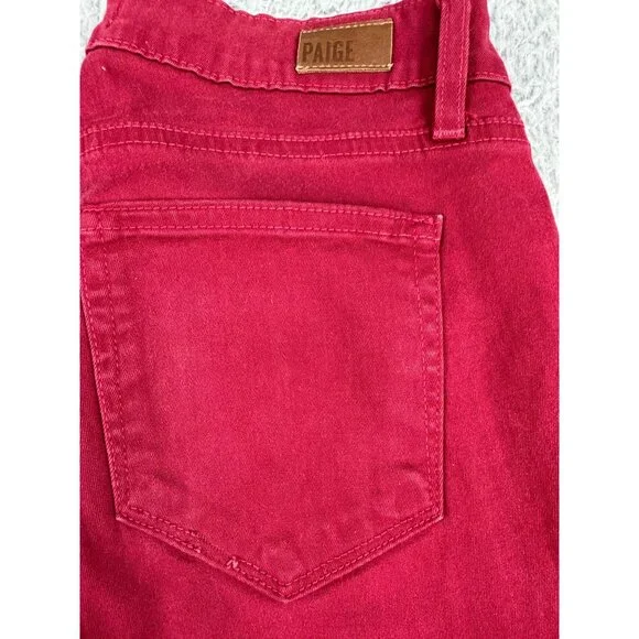 Paige Verdugo Ultra Skinny Womens 25 Red Jeans Comfort Office Cotton/Elastane - Picture 16 of 16